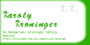 karoly kroninger business card