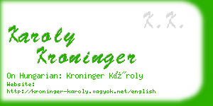 karoly kroninger business card